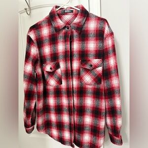Red and Black Plaid Flannel Shirt
